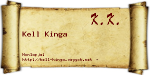 Kell Kinga névjegykártya